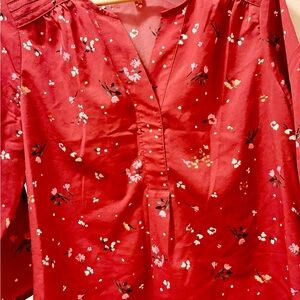 🍁🍃🍂Fall Color Floral blouse burnt orange (Terracotta color)🍂🍎🍂